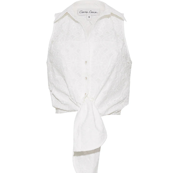 White Eyelet Highland Top
