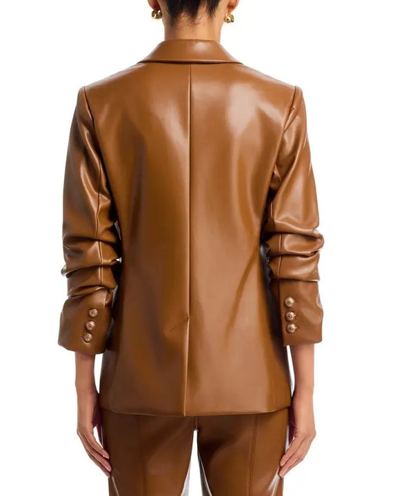 Toffee Vegan Leather Kylie Jacket