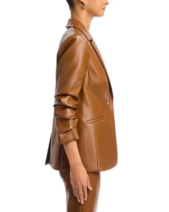 Toffee Vegan Leather Kylie Jacket