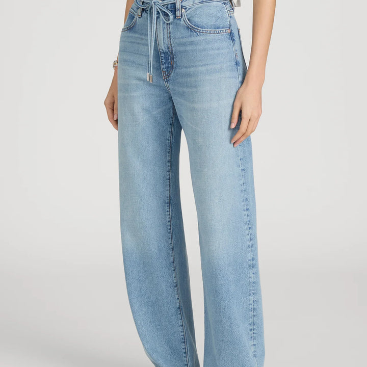 Off Duty Drawstring Bow Denim