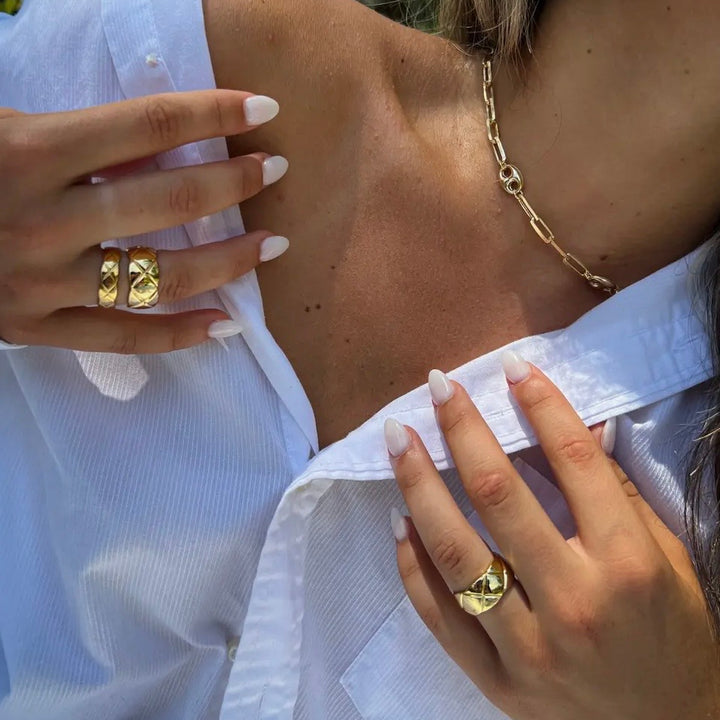 Gold Libby Quilt Ring