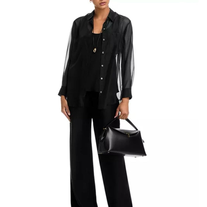 Black Sofiya Sheer Blouse
