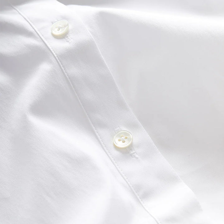 White Regina Sleeveless Button-Down Shirt