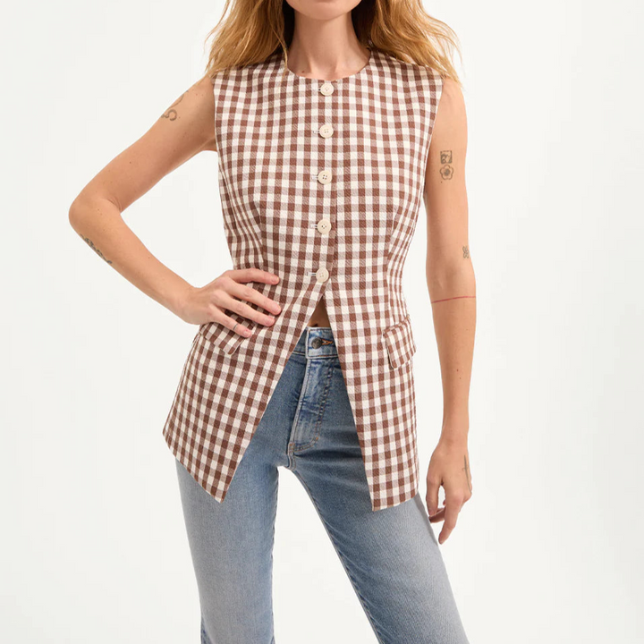 Lois Gingham Seersucker Vest