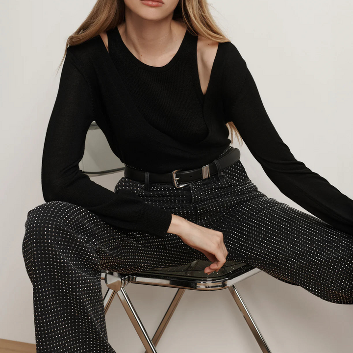 Black Lolasee Knit Top