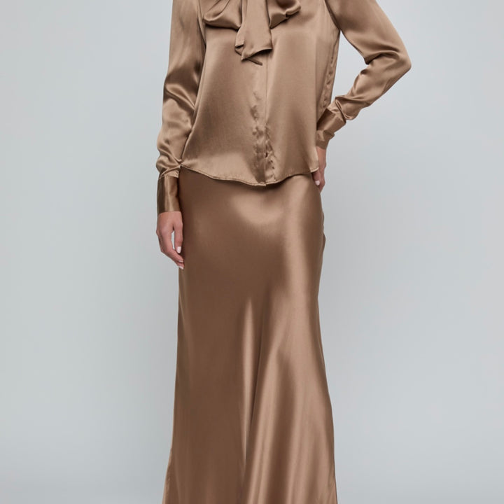 Portabella Honey Tie Neck Blouse