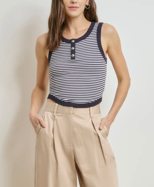 Navy Striped Foundation Tank
