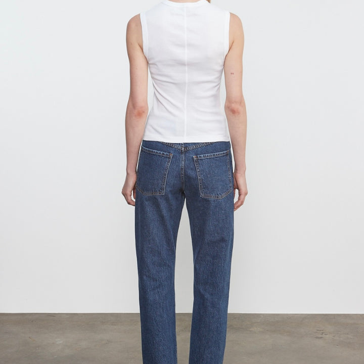 White Supima Cotton Classic Sleeveless Tee