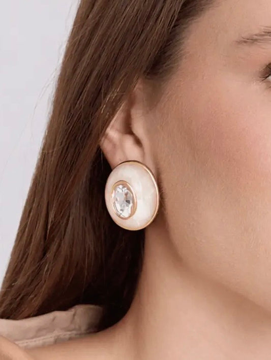Stephanie Mother of Pearl Resin Earrings