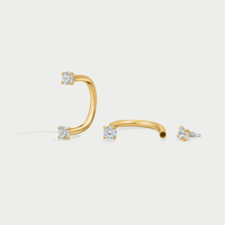 Gold Arc Hoop Earrings