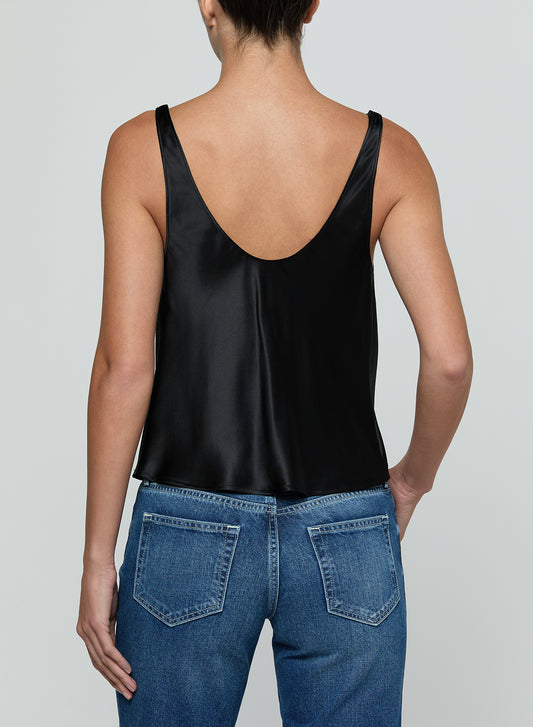 Black Evadne Cowl Neck Bra Tank