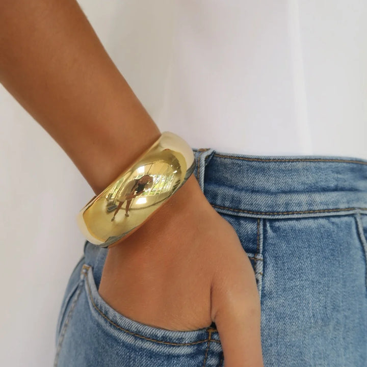 Large Rounded Bangle Bracelet
