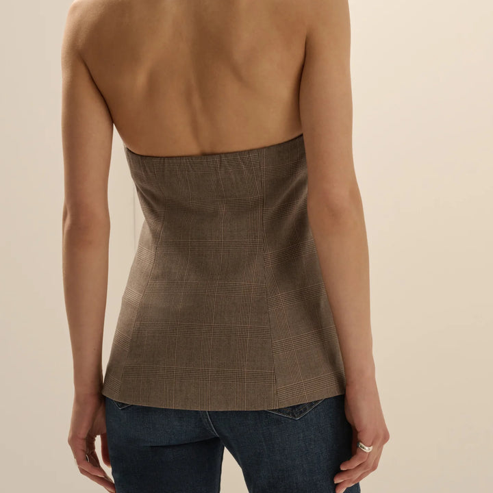 Java Plaid Crossover Vest
