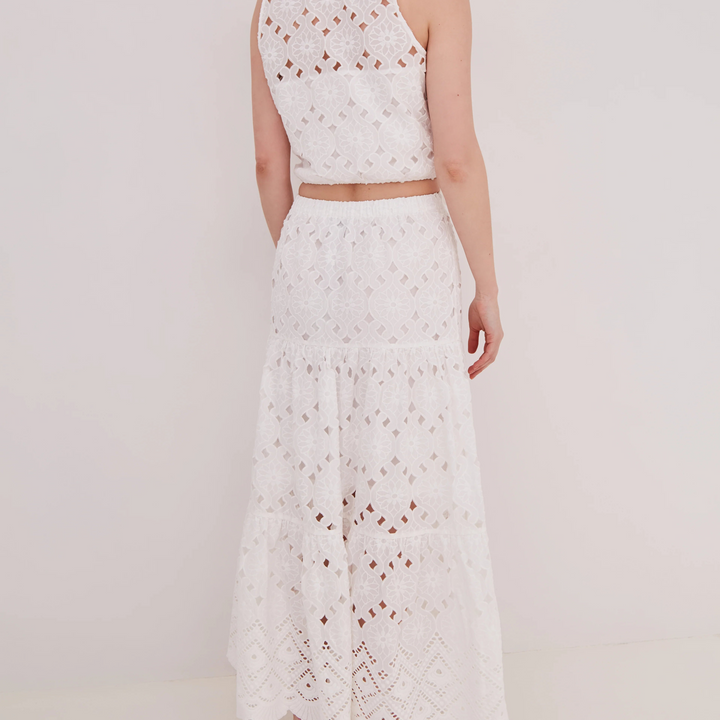 White Eyelet Highland Top