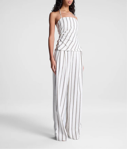 Cream Stripe Charles Pant