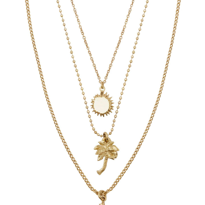 Gold Calypso Multi Charm Necklace
