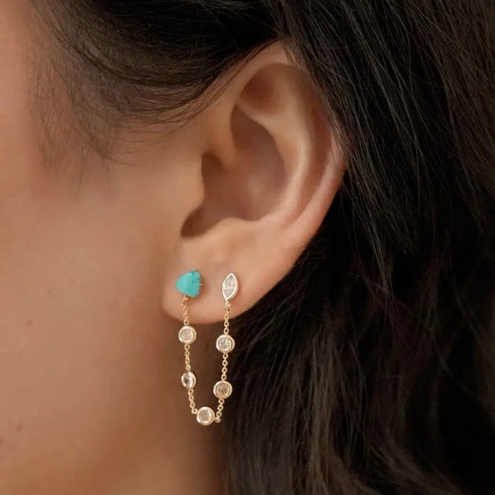 Turquoise Double Piercing Earrings