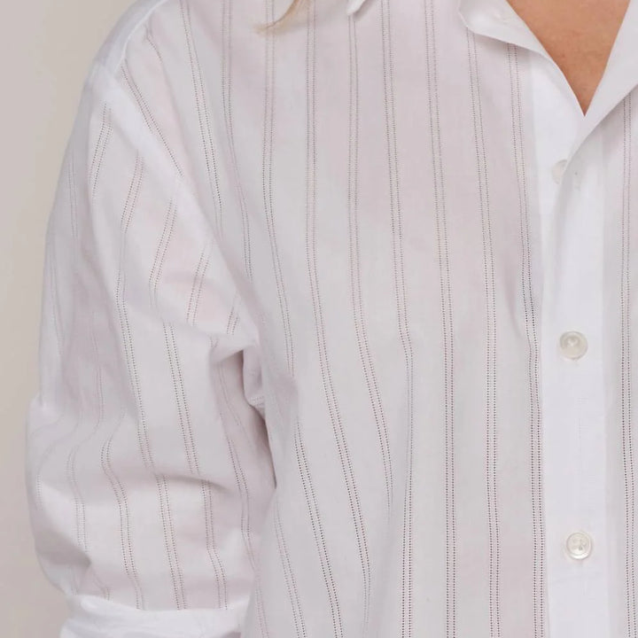 White Needle Stripe Belle Shirt