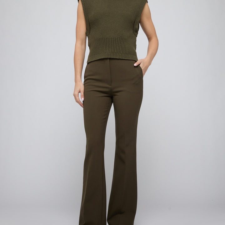 Dark Olive Maple Wool Cashmere Top