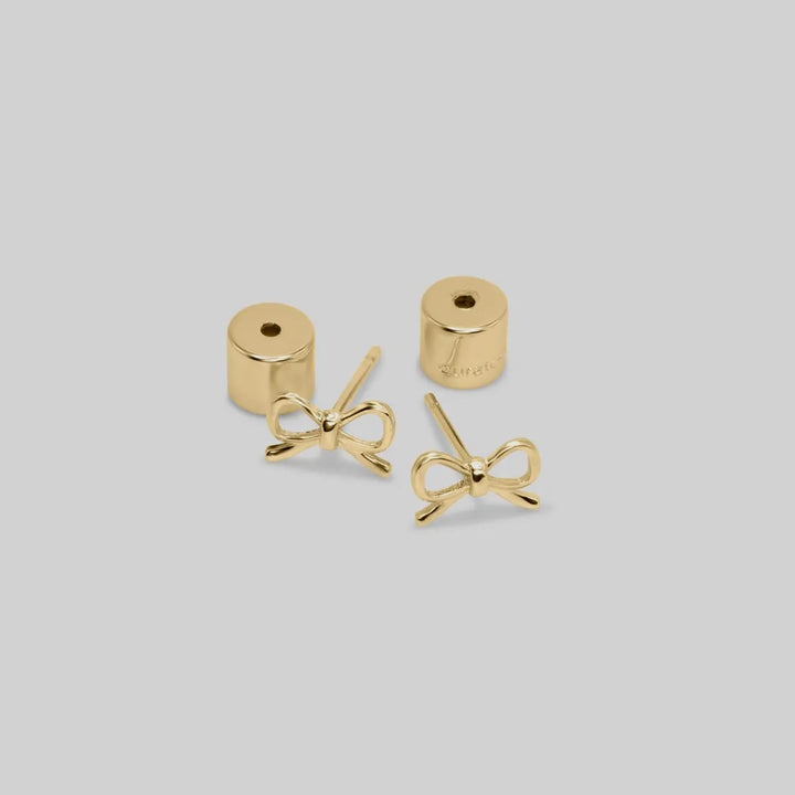 Gold Tiny Bow Studs
