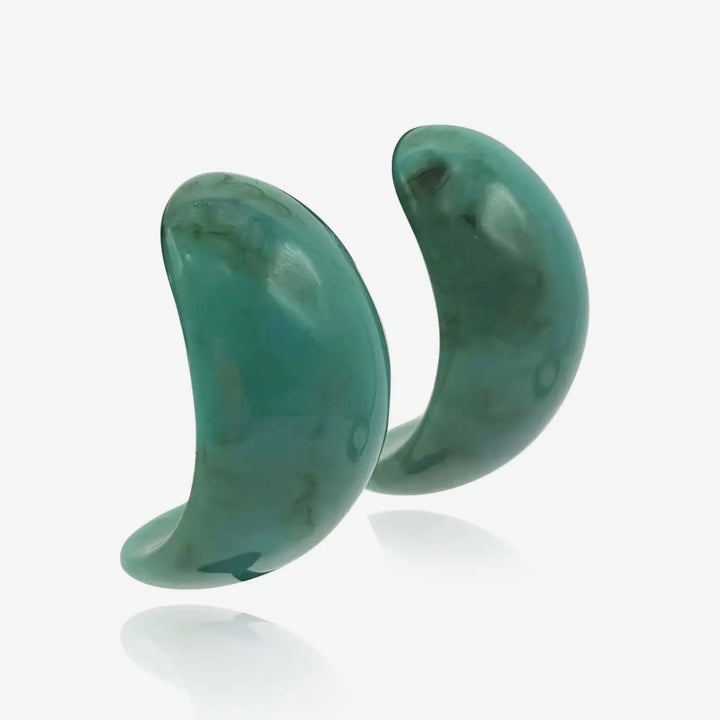 Merrie Turquoise Marbled Resin Clip On Earrings