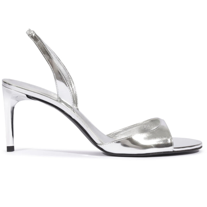 Silver Scarlett Sling Mid Heel
