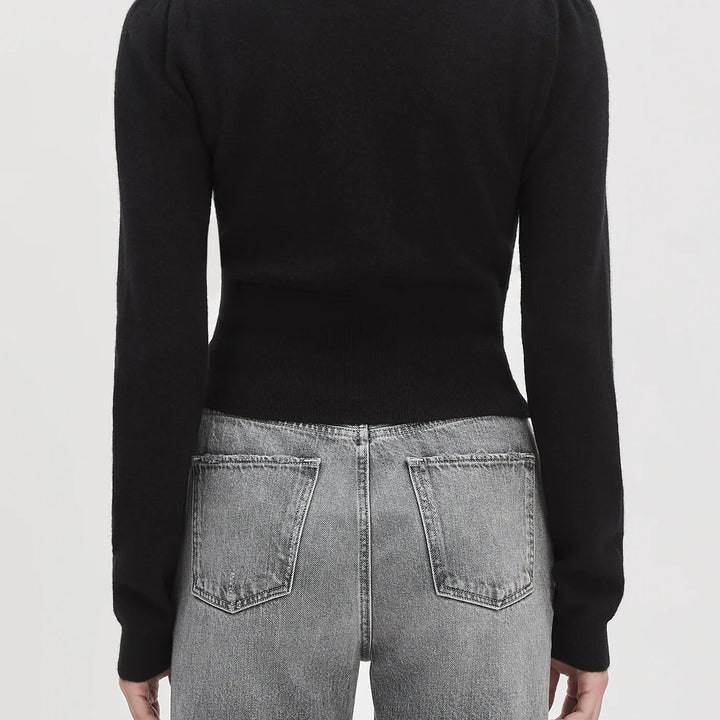 Black Elena Long Sleeve Top