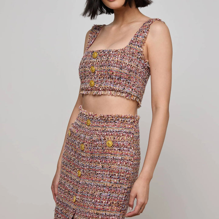 Mauve Tweed Maylin Bralette Top