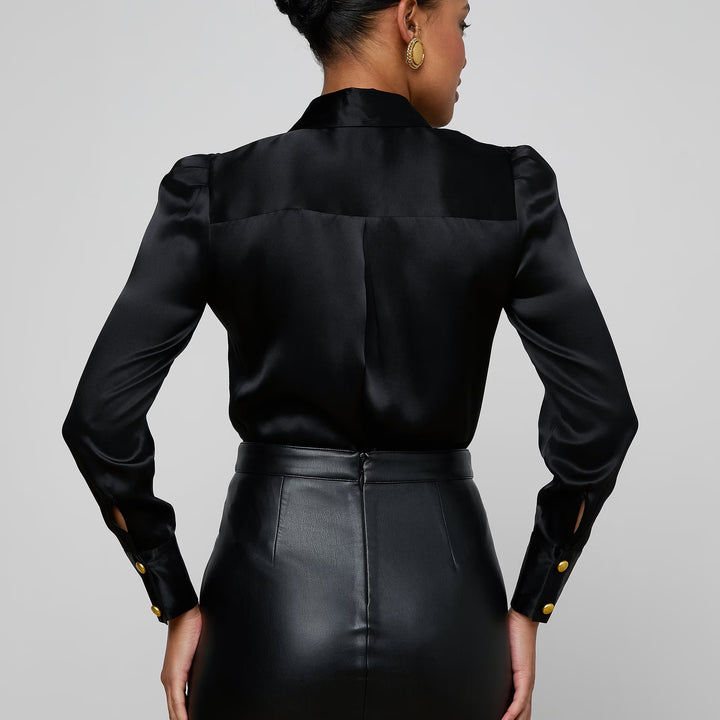 Black Honey Tie Neck Blouse