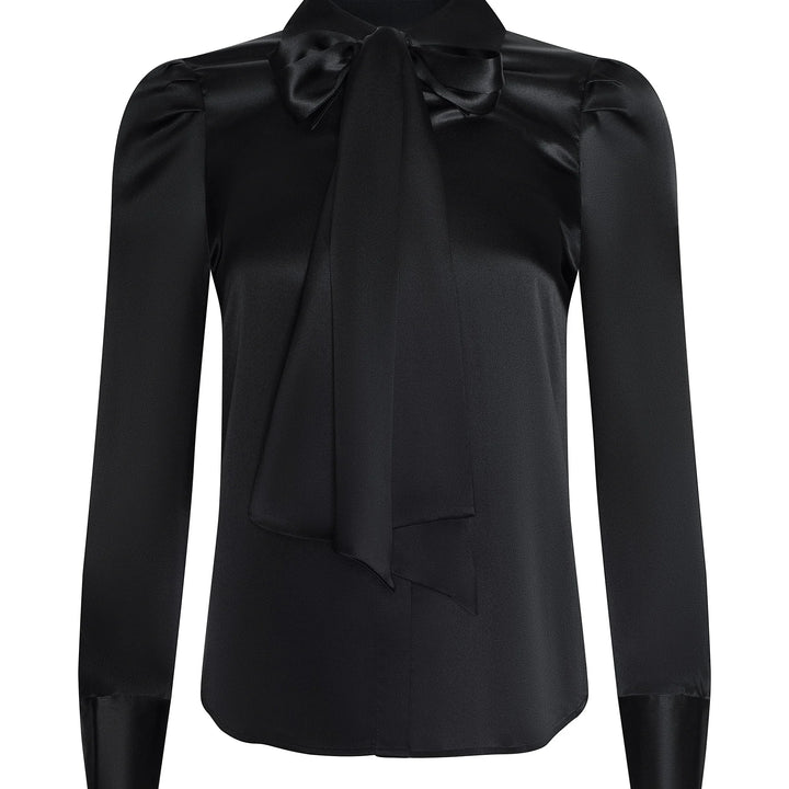 Black Honey Tie Neck Blouse