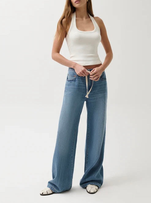 Expanse Jadyn Drawcord Low Slung Palazzo Denim
