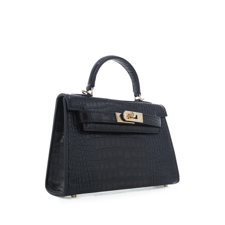 Dark Cacao Croc Hariette Handbag