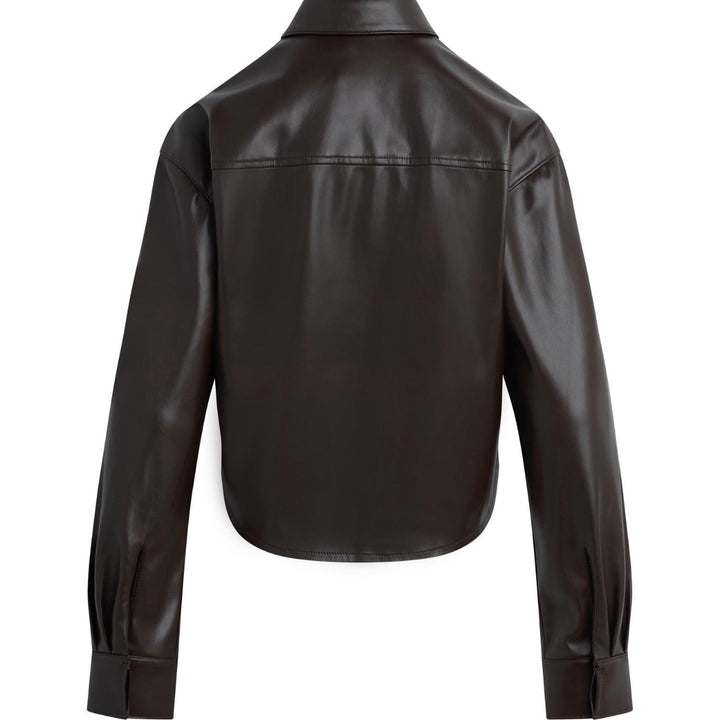 Espresso Leather Cropped Brady Shirt