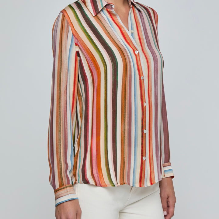 Watercolor Striped Nina Blouse