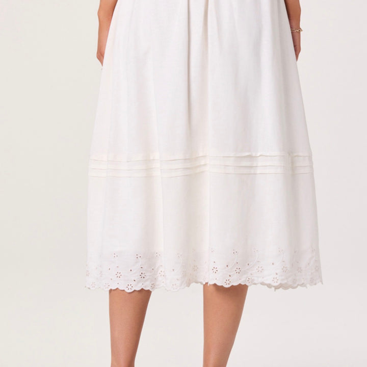 White Shelly Midi Skirt