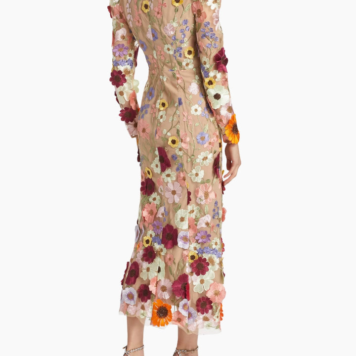 Shannon 3D Floral Midi Dress