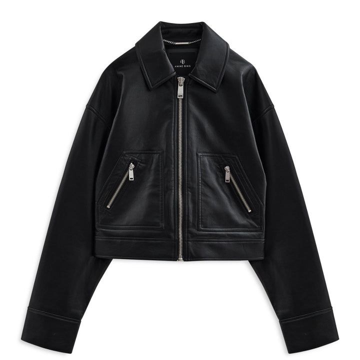 Black Assan Recycled Leather Jacket