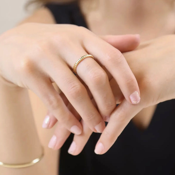 Gold Twisted Design Band Ring