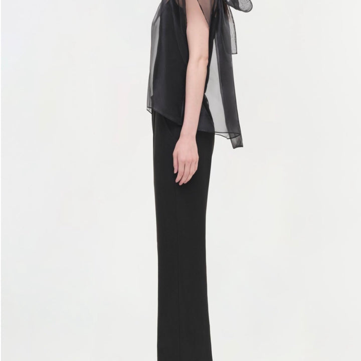 Black Feyre Bow Neck Top