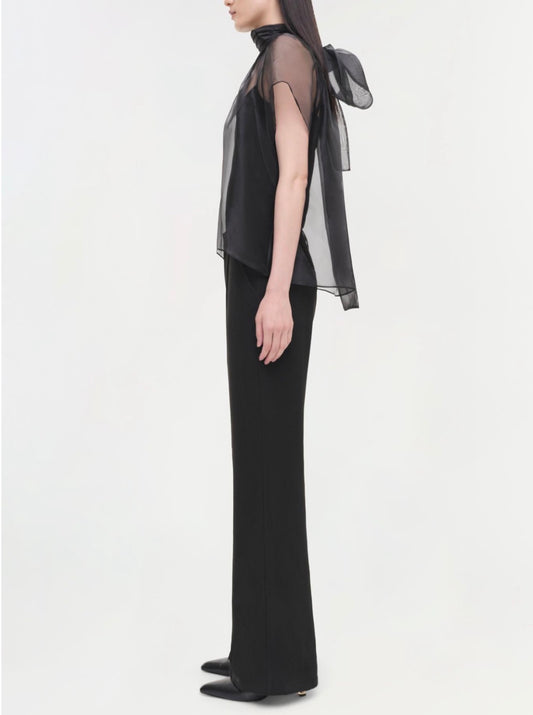 Black Feyre Bow Neck Top