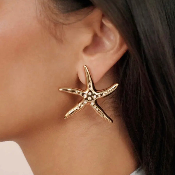 Gold Starfish Luxe Earrings