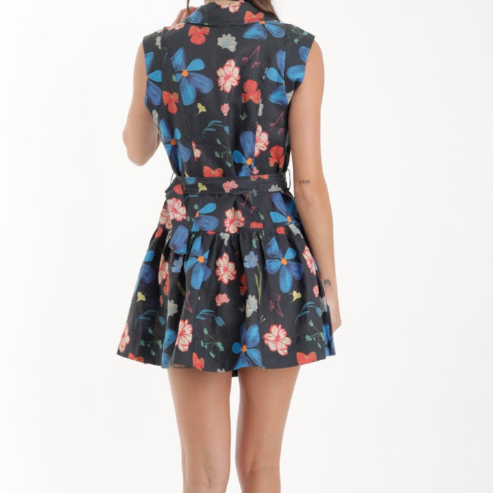Petal Noir Luna Print Mini Dress