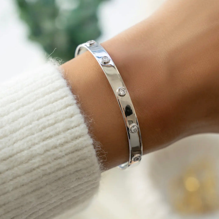 Adjustable Bezel Cuff Bracelet
