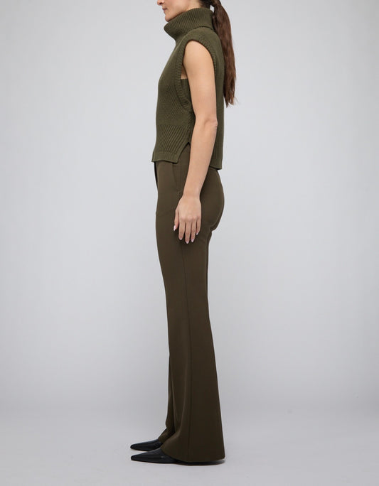 Dark Olive Maple Wool Cashmere Top