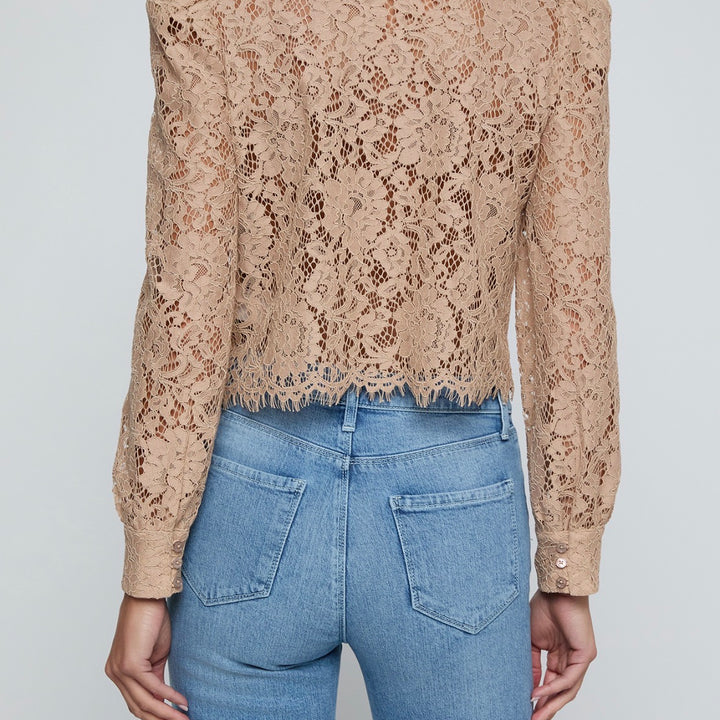 Cappuccino Anita Lace Button Up