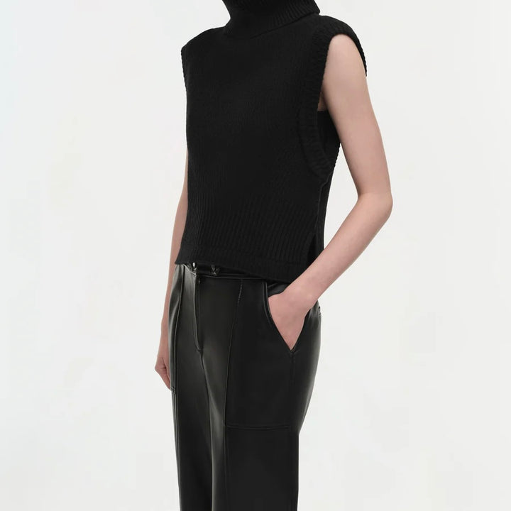 Black Maple Wool Cashmere Top