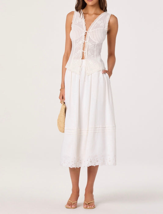 White Shelly Midi Skirt