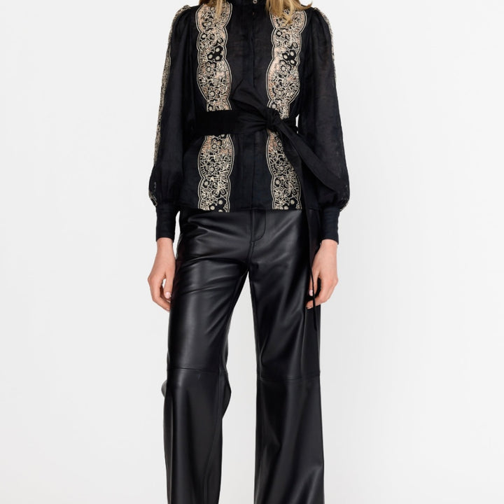 Onyx Embroidery Riley Top