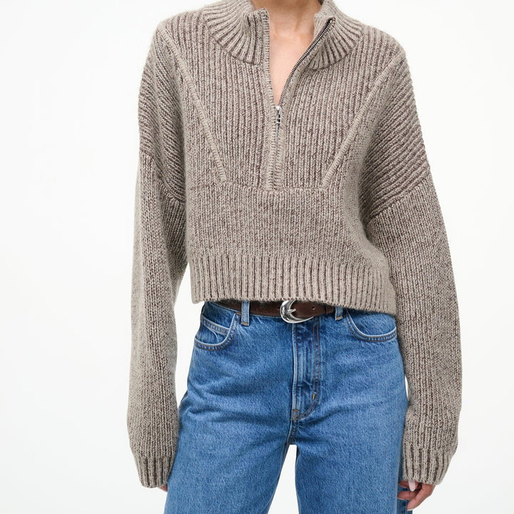 Bisque Cropped Hampton Sweater