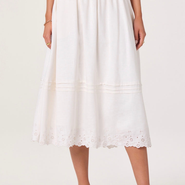 White Shelly Midi Skirt